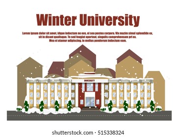 Winter university.Vector illustration.
