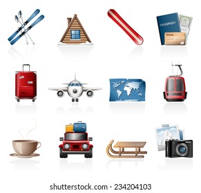 Winter vacation icons