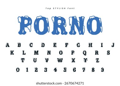 Winter vector alphabet with snow. letter abc, ice cold font, season frost font