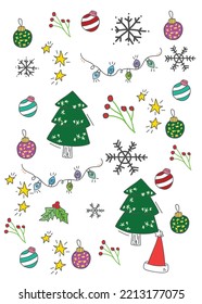dibujo manual de ilustraciones de arte vectorial de invierno 
