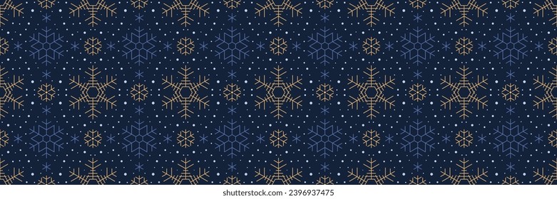 Winter vector background, banner, snowflakes seamless pattern 