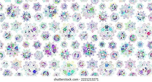 Winter vector background, colorful snowflakes, christmas theme