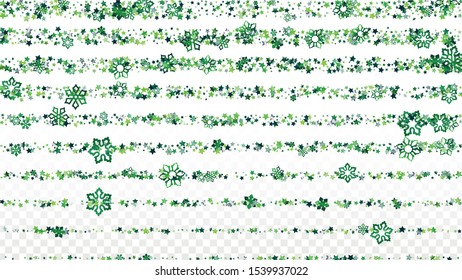 Winter Vector Background with Falling Glitter Snowflakes and Stars. Isolated on Transparent. Fantasy Snow Confetti Pattern. Glitter Overlay Print. Winter Sky. Design for Print.