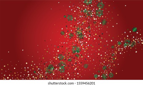 Winter Vector Background with Falling Glitter Snowflakes and Stars. Isolated on Transparent. Magic Snow Confetti Pattern. Glitter Overlay Print. Winter Sky. Design for Print.