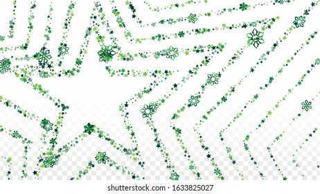 Winter Vector Background with Falling Glitter Snowflakes and Stars. Isolated on Transparent. Golden Snow Twinkly Pattern. Glitter Overlay Print. Winter Party. Design for Banner.