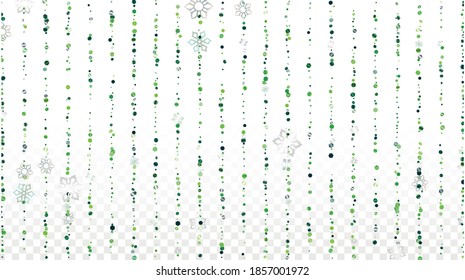 Winter Vector Background with Falling Glitter Snowflakes and Stars. Isolated on Transparent. Magic Snow Confetti Pattern. Glitter Overlay Print. Winter Sky. Design for Cover.