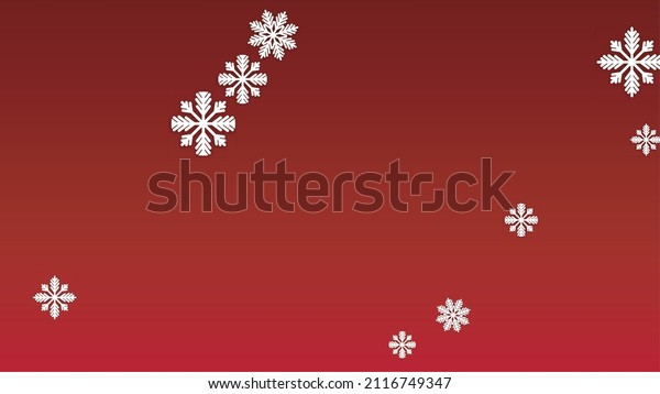 Winter Vector Background
with Falling Snowflakes. Isolated on Red Background.  Glitter Snow
Sparkle Pattern. Snowfall Overlay Print. Winter Sky. Papercut
Snowflakes.