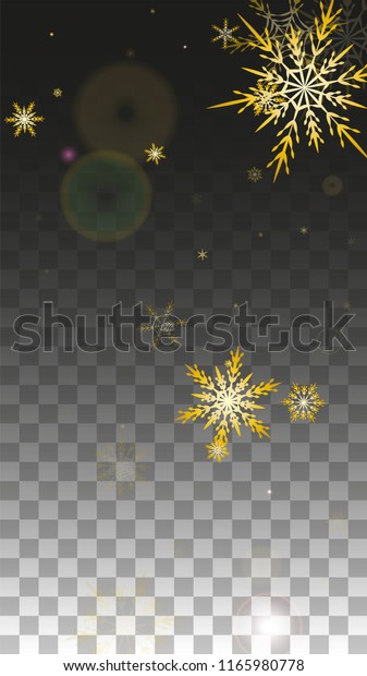 Winter Vector Background Gold Falling Snowflakes Stock Vector (Royalty ...