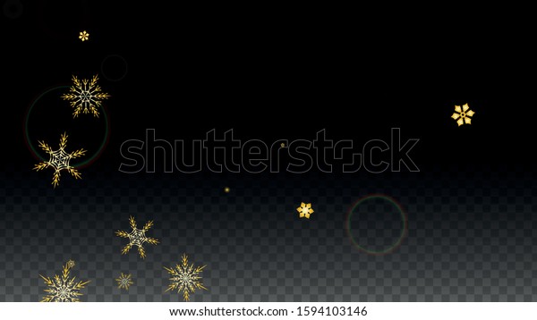 Winter Vector Background Gold Falling Snowflakes Stock Vector (Royalty ...