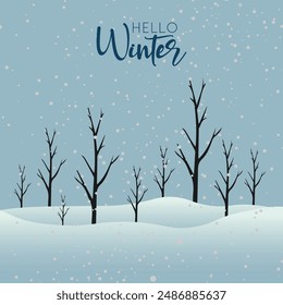 winter vector background illustration. it is suitable for card, banner, or poster