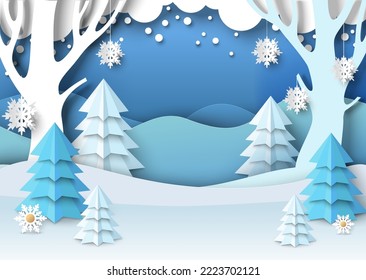 Christmas Party Invitation Paper Cut Origami Stock Vector (Royalty Free)  1188804424