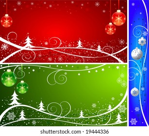 Winter vector background set