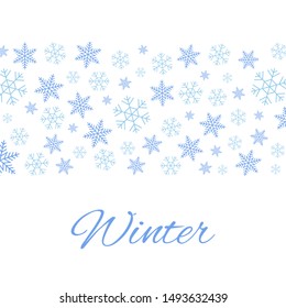 Winter vector background with snowflakes. Perfect for greeting cards winter themed