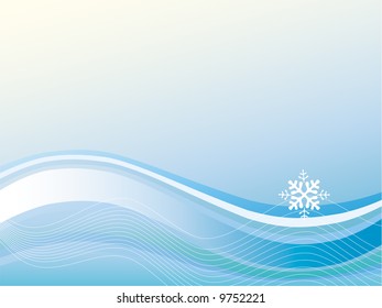 Winter vector background with waves
