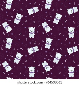 Winter vector  bears and Christmas decorations
