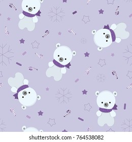 Winter vector  bears and Christmas decorations

