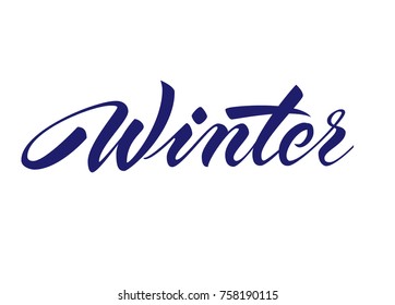 Winter. Vector calligraphy word. Inspirational lettering