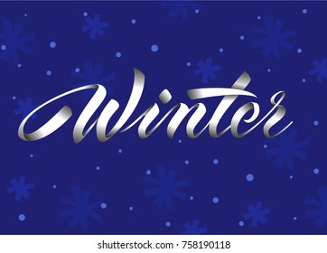 Winter. Vector calligraphy word. Inspirational lettering