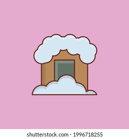 winter vector flat colour icon