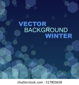 Winter vector geometric night background.