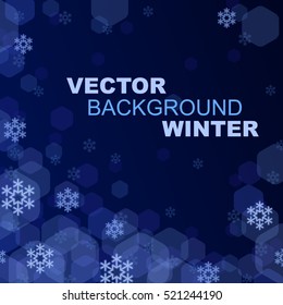 Winter vector geometric night background.