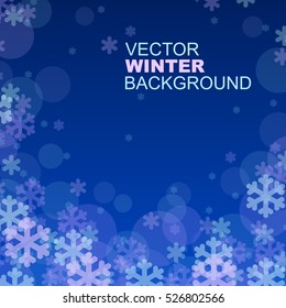 Winter vector geometric night blue background.