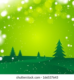 Winter vector green landscape shine background