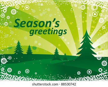 Winter vector green landscape shine background