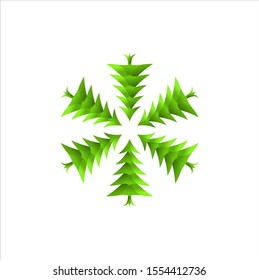 winter vector. Green spruce icon. varied spruce with objects. graphic design for holidays.