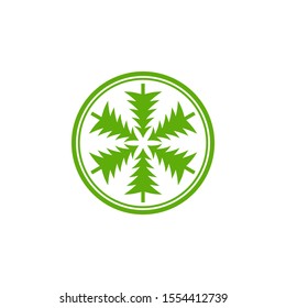 winter vector. Green spruce icon. varied spruce with objects. graphic design for holidays.