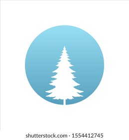 winter vector. Green spruce icon. varied spruce with objects. graphic design for holidays.