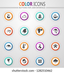 Winter vector icons for user interface design