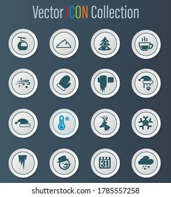 Winter vector icons for user interface design