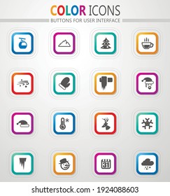 Winter vector icons for user interface design