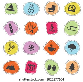 winter vector icons for web and user interface design