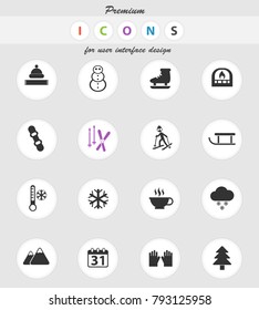 winter vector icons for web and user interface design