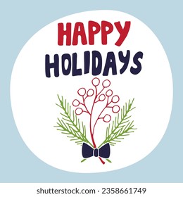 Winter vector illustration branch  tree , happy holidays ,  perfect for card , book or other design uses.