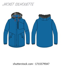 winter vector jacket silhouettes .