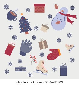 Winter vector pattern. Part of Christmas backgrounds collection. Can be used for wallpaper, pattern fills, surface textures, fabric prints, packaging