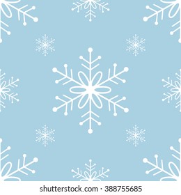 Winter vector set with snowflakes seamless pattern 