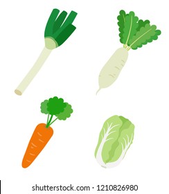 Winter vegetables Illustration icon set
