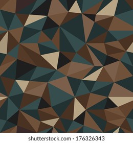 Winter Verdant,  geometric triangle tile camouflage pattern. Vector Illustration