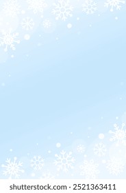 Winter vertical background with snowflakes. Template design for poster, flyer, banner. Vector illustration