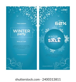 Winter Vertical banner template design