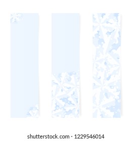 Winter vertical web banners with snowflakes on a blue background