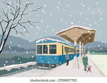 Winterblick. Bahnhof im Grünen.