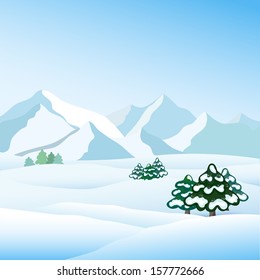 Winter view, vector