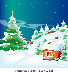 winter village vector