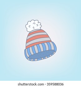 Winter vintage hat vector illustration