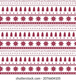 Winter vintage retro pattern knitted sweater style, white red, trees snowflakes, wallpaper, fashion print, textile pattern, scrapbooking, invitation, christmas card, decoration, festive, traditional